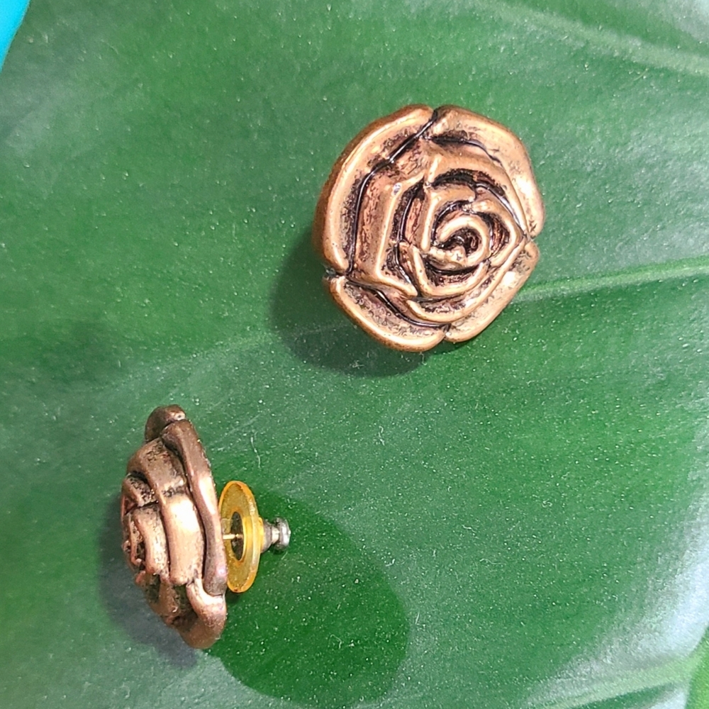 Gold Rose Earrings